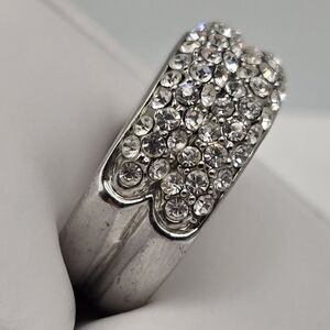 ✨2/$10✨ White Crystal Pave Silver Ring Size 8